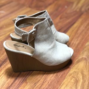 Qupid Nude Wedges